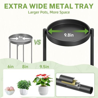 iDavosic.ly 5 Tier Large Plant Stand with Grow Light, 10 Inch Tray, Black - color: Black with Lights, size: 5 Tiers