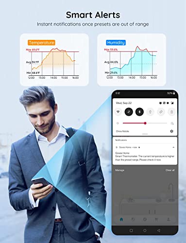 Govee Hygrometer Thermometer 3 Pack, Mini Humidity Sensor with Gateway - style: BT Gateway + 3 Sensors