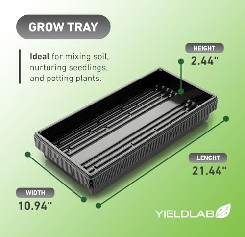 10x20 Inch Black Plastic 50 Pack Plant Propagation Tray No Holes - color: Black, size: 50-Pack