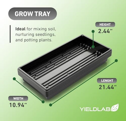 10x20 Inch Black Plastic 50 Pack Plant Propagation Tray No Holes - color: Black, size: 50-Pack