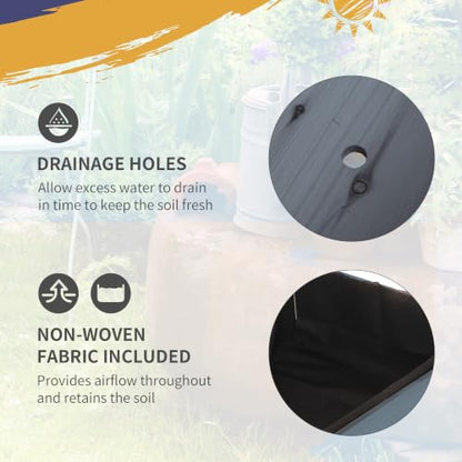 Outsunny Wooden Raised Garden Bed with 8 Grow Grids 49"x21"x34", Gray - color: Gray