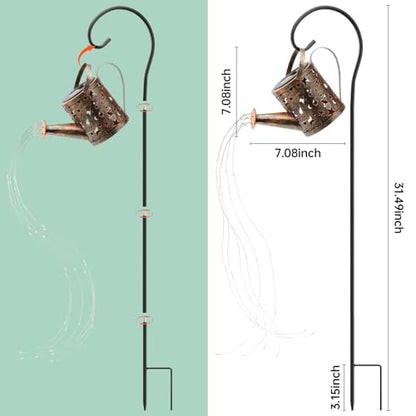 Solar Watering Can Lights Outdoor，Metal Hanging Garden Decor, Waterproof Solar Powered Lights for Patio, Lawn, Yard，Cute Outdoor Decoration for Mom, Grandma, Lady，Perfect Birthday Gift