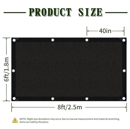 40% Shade Cloth 6×8FT, UV Sun Shade Mesh for Garden Plants - color: 40%Black, size: 6×8FT