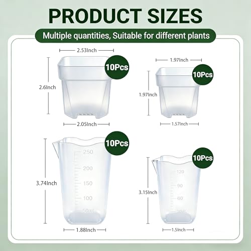 20 Pack Self-Watering Pots, 2 & 2.5 Inch Nursery Planters