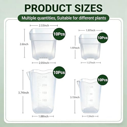 20 Pack Self-Watering Pots, 2 & 2.5 Inch Nursery Planters