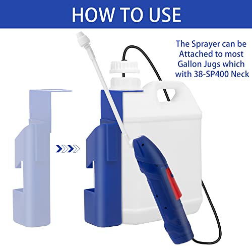 Battery Power Sprayer with Holster Multi-Purpose Foldable Sprayer Easily Attaching to Most Gallon Jugs for Gardening, Lawn and Disinfecting - size: 1-Gallon