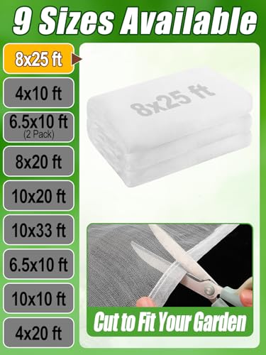 Alphatool 8x25ft Large Garden Netting, Ultra Fine Mesh Plant Covers - size: 8 x 25ft