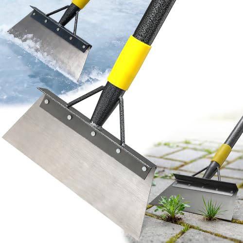 Floor Scraper Long Handle - Ice Removal Tool, Multifunctional Garden Cleaning Flat Shovel, 60" Weed Scraper Heavy Duty Sharp Blade for Lawn Edging,Sidewalk Weeding,Driveway Steps Snow Shovel
