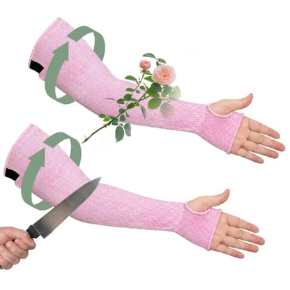 18-Inch Cut Resistant Arm Sleeves Guard Farmer Gardening Defense,Pink - color: Pink