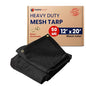 Tarps Now 12' x 20' Heavy Duty Mesh Tarp with 75% Shade and Brass Grommets - Multipurpose Protective Cover Tarpaulin with Air Flow for Tie Downs, Shade, Fences, Canopies, Dump Trucks - Black - size: 12' X 20'