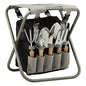 Pure Garden Folding Stool with 250lb Capacity and Garden Tools Set, Gray - color: Tan/Green