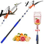 26FT Reach Pole Saw, Telescoping Tree Trimmer with 5-20FT Extension Pole, Sharp Steel Blade and Scissors, Fruit Picker, Extendable Long Handle Tree Pruner for Yard Garden Trees Palms Shrubs