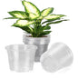 8 Inch Large Clear Nursery Pots with Drainage, 10 Pack Plastic Pots for Plants, Ideal Seedling Pots and Plant Pots for Vegetables, Orchids, Aloe, Indoor Outdoor Use (8 inch-10 Pack) - size: 8 inch