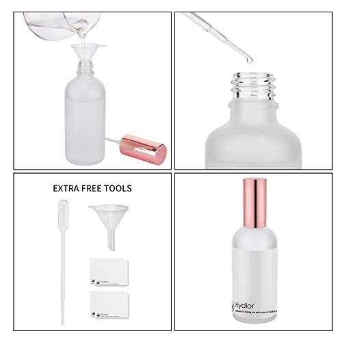 Hydior Small Glass Spray Bottle, 3.4oz, 2 Pack - color: Rose Gold Frosted