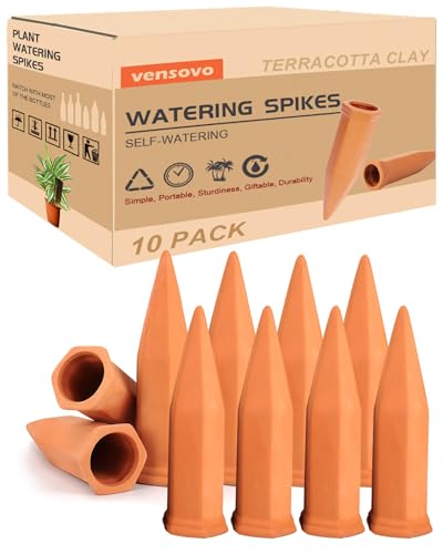 vensovo 10pcs Terracotta Watering Spikes - color: Orange-10pcs, size: 7in