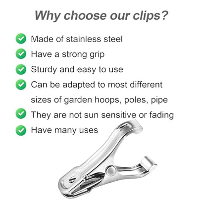 80Pcs Garden Clips for Netting, 2 Inch Metal Greenhouse Clamps