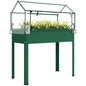Outsunny Raised Garden Bed with Flip-Up Cover, 39.4"x18.9"x48.8", Green - color: Green