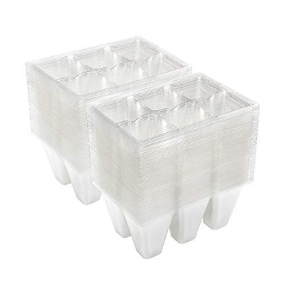 Gardzen 120 Pack 6 Cell Seed Starter Trays with Drainage Holes Clear - color: Clear, size: 120 Pcs
