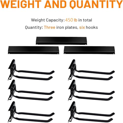 Wallmaster Garage Storage Organization Wall Mount Folding Chair Hangers - size: 6Hooks+3Panels
