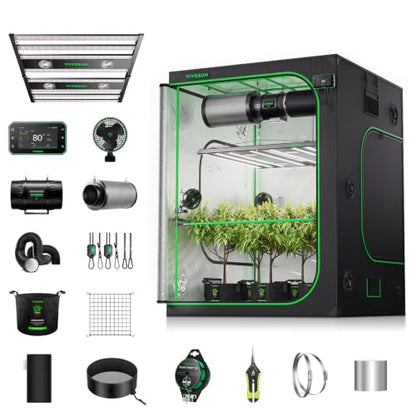VIVOSUN 5x5 Pro Grow Tent Kit 850W Aerolight E42A+ Smart Pro Control System - size: Plus 60" x 60" x 80"
