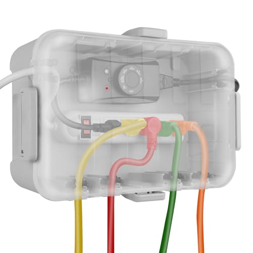 Flemoon Large IP54 Waterproof Outdoor Electrical Box with Transparent Lid - color: Transparent and Gray, size: Large