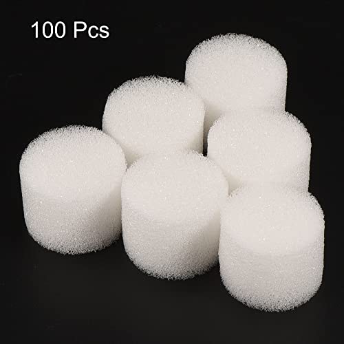 MECCANIXITY 100pcs Hydroponic Sponges, 1" Growing Media Cylindrical Sponges for Home Vegetable Flower Planting, White - color: White, size: 1"