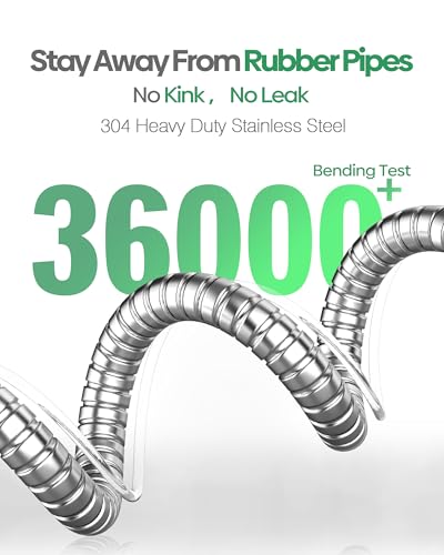 Non-Expandable Metal Garden Hose 25 Feet with Sprayer Nozzle, Flexible, No Kinking, Lightweight & Heavy Duty Water Pipe, Stainless Steel Outdoor Water Hose for Yard 25 ft, Male to Female Connector - size: 25ft