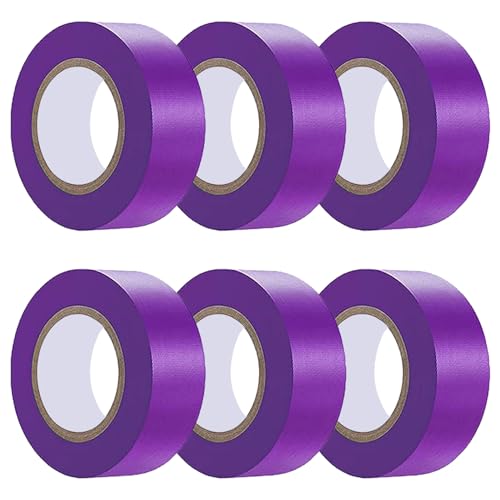 6 Pack Purple Flagging Tape, Non-Adhesive Plastic Ribbon Neon Marking Roll - color: Purple