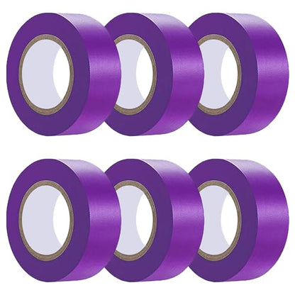 6 Pack Purple Flagging Tape, Non-Adhesive Plastic Ribbon Neon Marking Roll - color: Purple