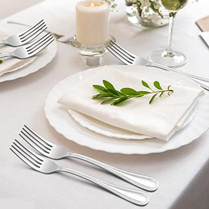 E-far Dinner Forks Set of 12, Stainless Steel Forks Silverware, 7.9 Inch - size: 7.9inches