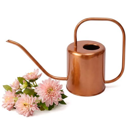 Plexon Rose Gold Metal Watering Can Indoor Plants, 54 oz Stainless Steel Long Spout Watering Can Outdoor House Plant Flower, Garden - color: Rose Gold, 54 Oz