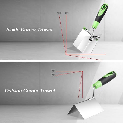 Reniteco 2PCS Drywall Corner Trowel Set – Inside/Outside, Stainless Steel