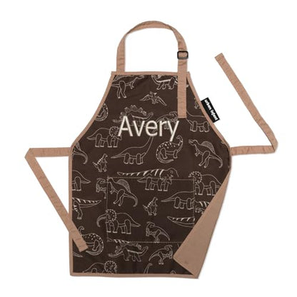 Urban Infant Little Helper Cooking Apron for Toddlers, Kids, Children - color: Dinosaurs, size: Medium (6 - 12 yrs), style: Personalized