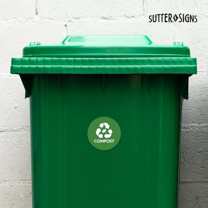 Sutter Signs 3pk Compost Stickers for Trash Can - size: 4" Round