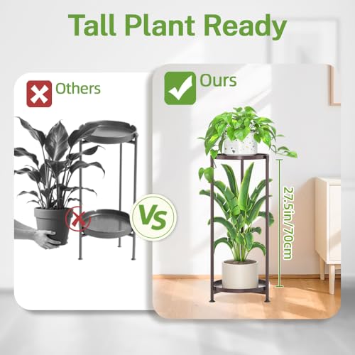 iDavosic.ly 2 Tier Metal Plant Stand Indoor Outdoor, 29 Inch Tall, Bronze - color: Violet Bronze