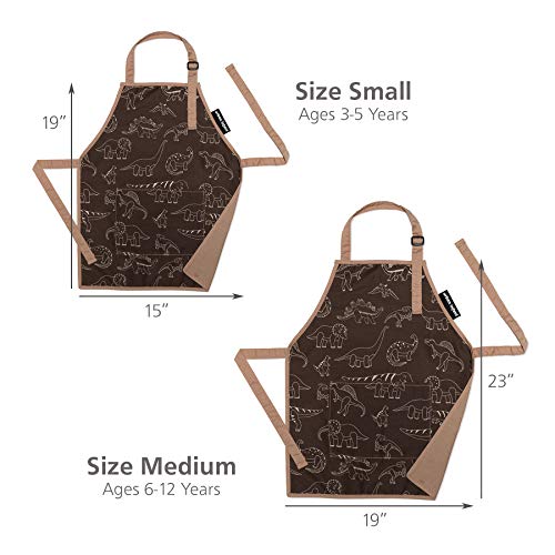 Urban Infant Little Helper Cooking Apron for Toddlers, Kids, Children - color: Dinosaurs, size: Medium (6 - 12 yrs), style: Personalized