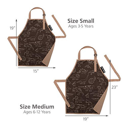 Urban Infant Little Helper Cooking Apron for Toddlers, Kids, Children - color: Dinosaurs, size: Medium (6 - 12 yrs), style: Personalized