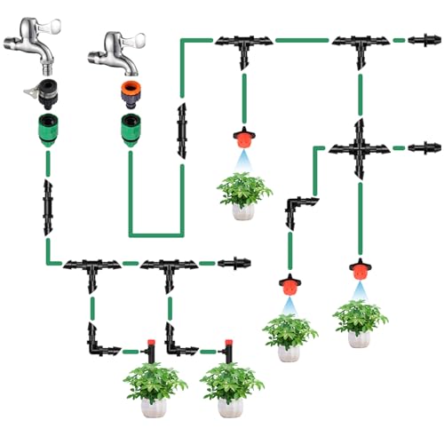 RedChili Drip Irrigation Universal 1/4" Barbed Coupling Fitting, 110 Pieces Drip System Parts Double Barbed Coupler Connectors Fits 1/4-Inch Drip Tubing Irrigation for Drip Line Connection - size: 1/4" Barbed Coupling