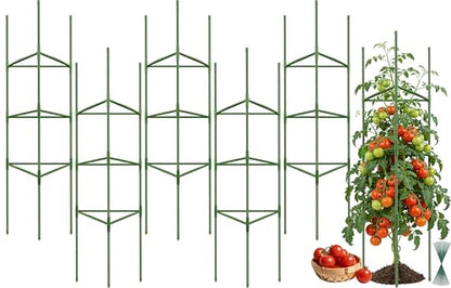6 Pack 48 Inch Tomato Cages for Garden Plant Supports