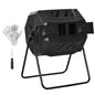 Outsunny Tumbling Compost Bin 360° Dual Chamber 43 Gallon, Black - color: Black