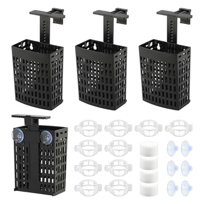 4 Pack Adjustable Aquarium Plant Holders, Hanging Hydroponic Baskets