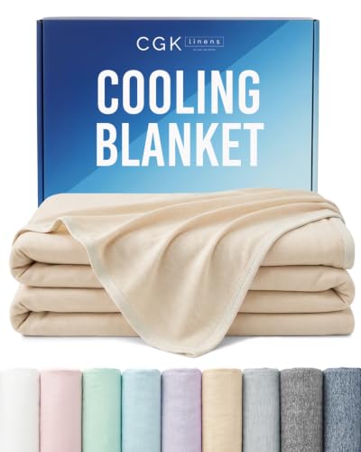 Cooling Blanket for Hot Sleepers - Cold Blanket Queen Size - Beige, 90 x 90 - color: 03 - Beige, size: Full / Queen (90" x 90")