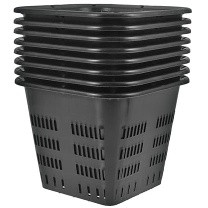 BESPORTBLE Hydroponic Net Pots: 8pcs Slotted Mesh Net Cups, Hydroponic Square Cups Mesh Planting Cups Plastic Net Pots for Hydroponics