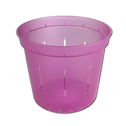 rePotme 5" Slotted Clear Orchid Pots - 3 Pack (Rose Quartz) - color: Rose Quartz, size: 5 inch