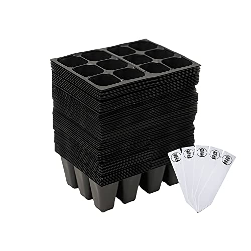 The Hydroponic City Seed Starter Trays, 720 Cells (120 Trays - 6 Cells Per Tray) + Plant Stakes - size: 120 Trays (720 Cells)