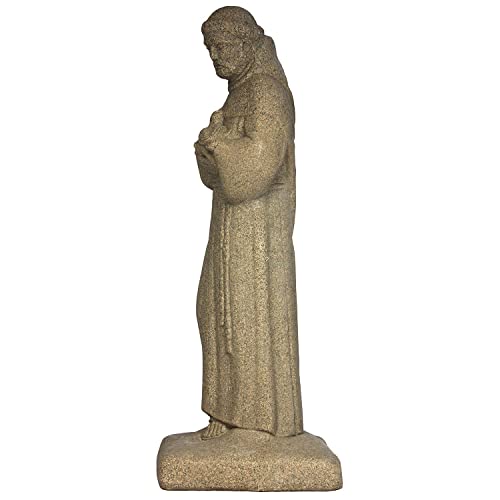 Emsco Group 2230-1AZ Saint Francis Statue – Natural Sandstone Appearance – Made of Resin – Lightweight – 29” Height - color: Sandstone, style: Saint Francis