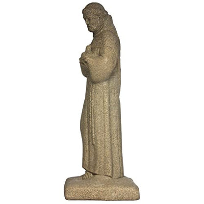 Emsco Group 2230-1AZ Saint Francis Statue – Natural Sandstone Appearance – Made of Resin – Lightweight – 29” Height - color: Sandstone, style: Saint Francis