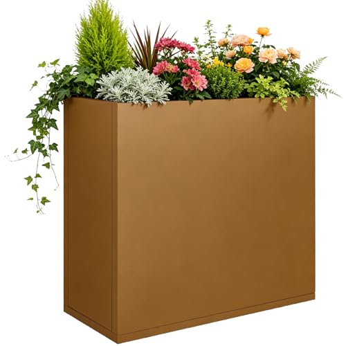 Corten Steel Planter Box 28"x12"x28", Tall Planter Box Outdoor - color: Rust, size: 28"L x 12"W x 28"H