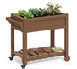 SERWALL Raised Garden Bed on Wheels with Storage Shelf,Brown - color: Brown, size: 1 Pack