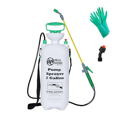 REALWORK 2-Gallon Handheld Tank Sprayer with Easy-Carry Shoulder Strap for Lawn, Garden, Yard, in Translucent White - size: 2 gallon